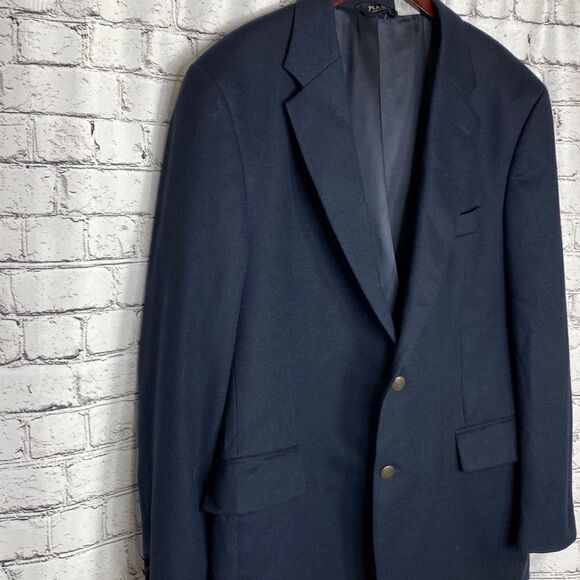 Jos.A.Bank Wool & Cashmere Blend Single Breasted Classic Navy Blazer Sports Coat - Picture 3 of 15